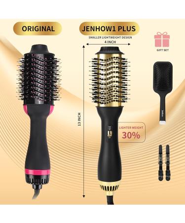 4-in-1 Hair Styler: Oval Brush Dryer & Volumizer for All Hair Types - Black Gold | International Shipping Available - Buy Online on GoSupps.com