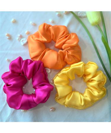 3-Pack Silk Hair Gums - 100% Pure Mulberry 16 Momme Hair Ties for Women & Girls - Tiger Lily Design - Buy Online on GoSupps.com