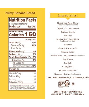 Simple Mills Soft Baked Almond Flour Bars Nutty Banana Bread Gluten-Free Pack of 2 Bundle With Snack Scout Lunch Bag - Buy Online on GoSupps.com