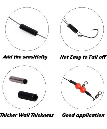 AGOOL Fishing Wire Single Barrel Crimp Sleeves - 300pcs Black Oxidized Copper Leader Rigging Tackle - Buy Online on GoSupps.com