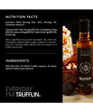 TRUFFLIN White Truffle Oil - Gourmet Extra Virgin Olive Oil (8.45oz) | Earthy and Luxurious Flavor | Perfect Gourmet Gift - Buy Online on GoSupps.com