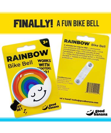 Good Banana Classic Bike Bell - Aluminum Bicycle & Scooter Bell | Loud & Clear Sound for Kids or Adults | Fun Rainbow Patterns - Buy Online on GoSupps.com