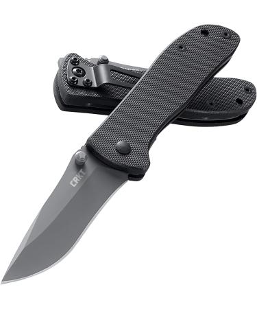 CRKT Drifter EDC Folding Pocket Knife - Gray Ti Nitride Blade, Thumb Stud Opening, Black G10 Handle - Everyday Carry - Pocket Clip - 6450K - Buy Online on GoSupps.com