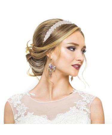 Yolev Faux Pearl Headband Set - 4 Piece Women's Hair Accessories for Weddings Birthdays & Valentine's Day - Buy Online on GoSupps.com