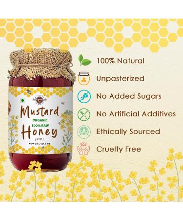 100% Raw Organic Unprocessed NMR Certified Premium Superfood for Nourishing Wellness Raw Non-GMO Honey (Mustard 500ml) Mustard 1 count (Pack of 1) - Buy Online on GoSupps.com