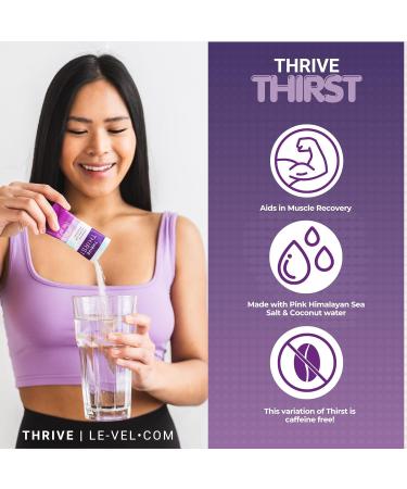 Le-Vel Thrive Thirst Electrolyte Powder with Amino Acids Premium Hydration with Pink Himalayan Salt Coconut Potassium & More 30 Pack (30 Packet No Caffeine Grape) Grape 0.15 Ounce (Pack of 30) - Buy Online on GoSupps.com