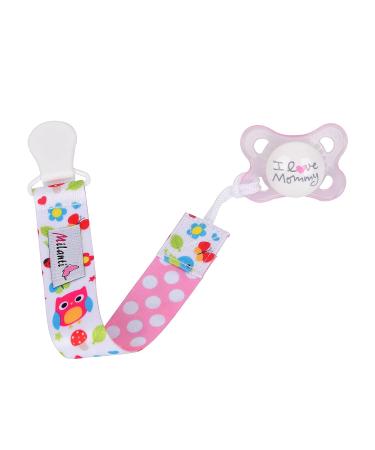 Milanti Pacifier Clip Set - 3 Clips + 18 Name Tag Labels | Universal Paci Holder for Binky Brands & Teethers | Rose & Yellow Floral Design - Unisex - Buy Online on GoSupps.com