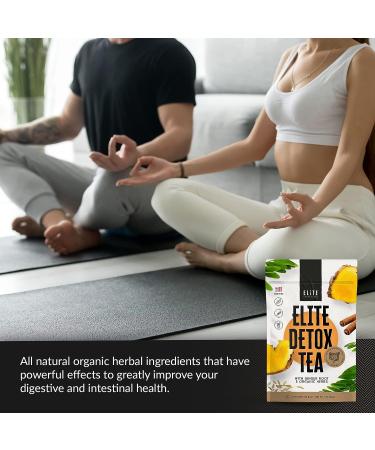 Organic Elite Detox Tea: Herbal Body Cleanse for Bloating & Constipation - 14 Digestive Tea Bags - Buy Online on GoSupps.com