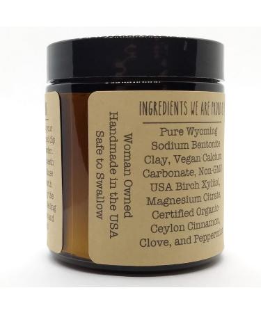 Organic Vegan Fluoride-Free Remineralizing Tooth Powder - Glass Jar Baking Soda Free Cinnamon & Clove Flavor 6 Month Supply - Buy Online on GoSupps.com