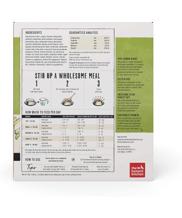Honest Kitchen Grain-Free Dehydrated Dog Food - Chicken 4 lb (Makes 16 lbs) - Human Grade Meal or Topper - Buy Online on GoSupps.com