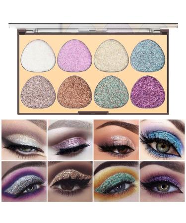 Eyeshadow Palette - 8 Colors Shimmer Eye Shadow Eye Shadow Powder Makeup Pallet Highly Pigmented Ultra Shimmer Fovolat M1