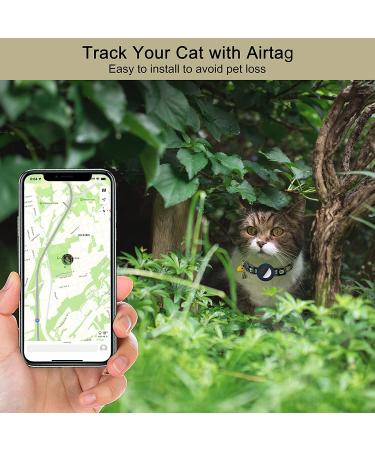 Adjustable Breakaway Airtag Cat Collar with Bell - Green Geometric Pattern | Safety Buckle & Silicone Holder - Compatible with Apple Airtag - Buy Online on GoSupps.com