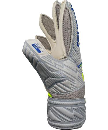 Reusch Boys Attract Finger Support Goalkeeper Gloves | Junior Unisex Football Gloves with Grip - Gray/Yellow (Ages 7.5) - Perfect for All Field Surfaces - Buy Online on GoSupps.com
