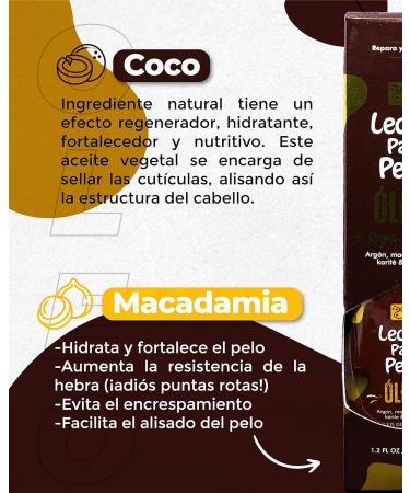 Leche Pal Pelo Oleo Hair Oil Treatment with Argan, Macadamia, Coconut & Shea Butter - Repair Serum for Frizzy & Damaged Hair - 1.2 fl. oz - Buy Online on GoSupps.com