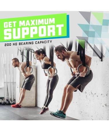 Elite Sportz Gymnastic Rings - Total Body Strength Training Set for Pull Ups - Non Slip Olympic Rings for Indoor Workouts - Buy Online on GoSupps.com
