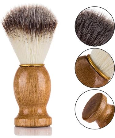 Men's Beard Shaving Brush - Premium Wood Handle Grooming Tool for Smooth Shave & Facial Care - Buy Online on GoSupps.com