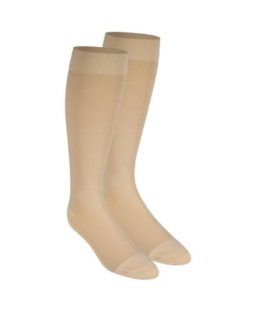 NuVein Medical Compression Stockings 15-20 mmHg for Men & Women - Knee Length Closed Toe - X-Large Beige - Buy Online on GoSupps.com