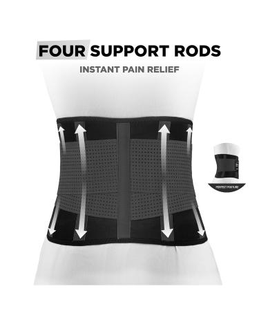 Vitalbak Back Bandage for Men & Women | Lumbar Support Pain Relief & Injury Recovery | Adjustable XL Black Back Support Belt - Buy Online on GoSupps.com