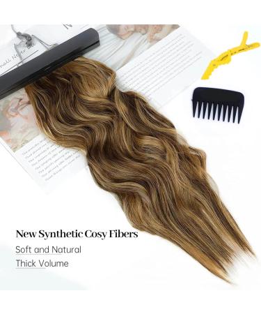 Hair Extensions 22 Inch Invisible Wire Hair Extensions 4 Clips In Natural Synthetic Long Wavy Hairpieces For Women Daily Party Hair Pieces(60) 22inch-55cm 60 - Buy Online on GoSupps.com