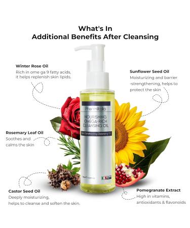 Cleansing Oil for Face | Makeup Remover for Dry & Sensitive Skin | Cold Pressed Omega-Rich Facial Cleanser with Castor & Chia Seed Oil - Buy Online on GoSupps.com