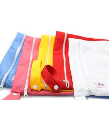 PINK & BLUE - Reusable Washable Wet & Dry Bag for Disposable/Cloth Baby Diapers - Leakproof Environmentally Friendly Wet & Dry Bag with Zipper Snap Handle - A Set of 2 PCS (Red & Yellow) - Buy Online on GoSupps.com