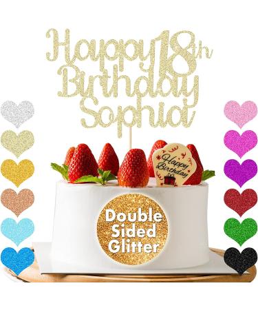 Cake Topper Happy Birthday Cake Topper Personalised Cake Toppers Cake Decorations 11 Colours Glitter Cake Topper for 1st 10th 16th 18th 20th 21st 30th 40th 50th 60th 70th 80th (Champagne Gold) - Buy Online on GoSupps.com