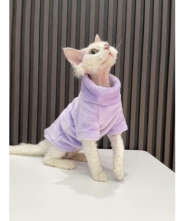 Sphynx Cat Faux Fur Sweater - Soft and Stylish Purple Pullover for Hairless Cats - Size L (6.6-8.8lbs) - Autumn/Winter Fashion - Buy Online on GoSupps.com