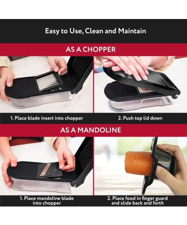 Vegetable Chopper Vegetable Cutter Mandoline Vegetable Slicer - Veggie Onion Salad Food Chopper Manual - Potato Chipper - Veg Chopper and Dicer - Kitchen Tools & Gadgets (6-in-1 Compact Black) - Buy Online on GoSupps.com
