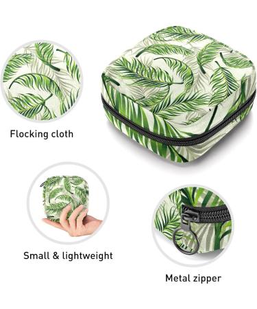 Womens Bonds Storage Pockets Stillpad Holder - Tropical Green Leaves Pattern Portable Period Kit | Feminine Product Bag for Women & Girls - Buy Online on GoSupps.com