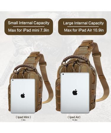 ANTARCTICA Tactical Sling Bag Pack Military Rover Shoulder Bag Molle Assault Range Bag 1050D Big Brown - 9.64x6x12.59 Inch - Buy Online on GoSupps.com