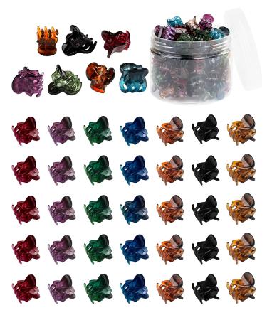 Mini Hair Clips - 72 Pcs for Women and Girls  Plastic  Small Claw Hair Clips with 3 Colors  Tiny