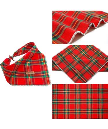 Buy Lionheart Glory Washable Soft Cotton Christmas Dog Neck Towel | Adjustable Checkered Kerchief for Small Dogs - Red-Green (1 Pack) - Buy Online on GoSupps.com