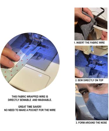 Nose Bridge Strip Fabric Wrapped Copper Wire - Washable & Sewable - White 5 Yards - Buy Online on GoSupps.com