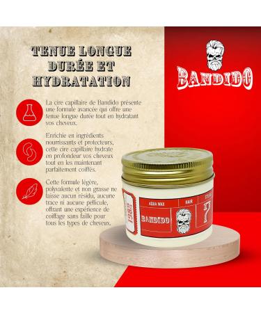 BANDIDO Aqua Wax Black 8 Extreme Hold Men's Hair Wax Men's Hair Gel Structured Style Long-Lasting Styling Wax Maximum Shine Hair Pomade - 125ml - Buy Online on GoSupps.com