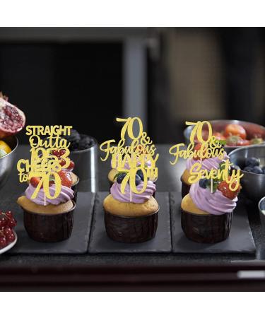 Rsstarxi 30 Pack Gold Glitter 70th r Birthday Cupcake Toppers Straight Outta 1953 Cupcake Picks Seventy Cheers to 70 Cupcake Topper for Happy 70th Birthday Wedding Anniversary Party Cake Decorations Design 1 Gold 70th - Buy Online on GoSupps.com