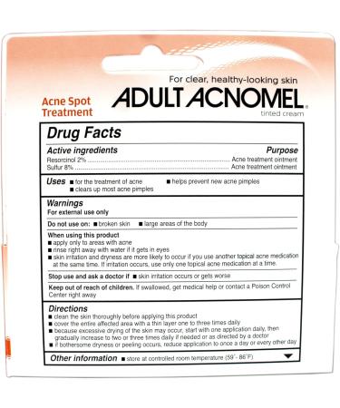 Adult Acnomel Tinted Creame 1 Oz (Pack of 2) - Buy Online on GoSupps.com