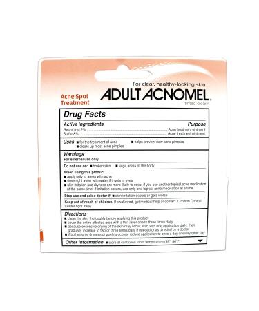 Pack of 5 - Adult Acnomel Acne Medication Cream 1.3 Oz - Buy Online on GoSupps.com