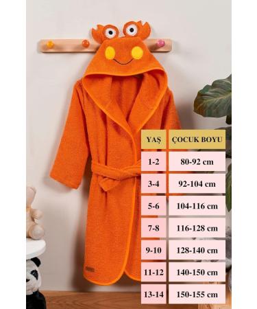 Ely Parker Kids Hooded Terry Bathrobe - Super Soft Turkish Cotton Towel for Boys & Girls Size 3-4 Years Comfortable & Absorbent - Buy Online on GoSupps.com
