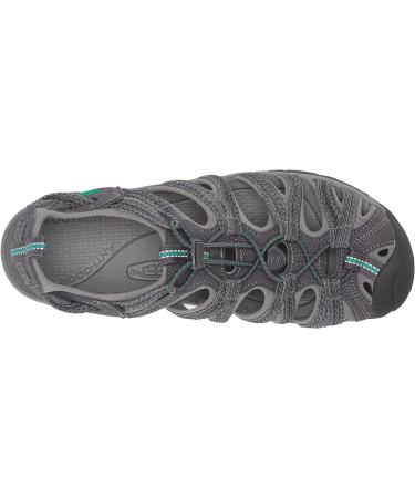 KEEN Women's Whisper Closed Toe Sport Sandals - Size 8 Medium - Grey/Peacock Green - Buy Online on GoSupps.com