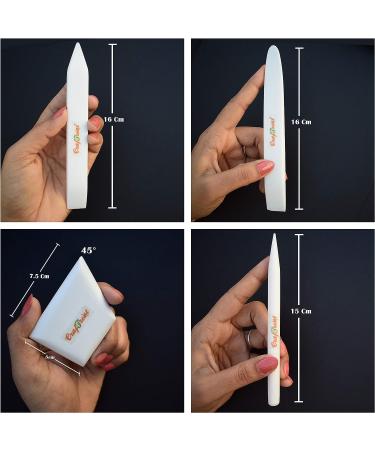 CrafTreat Teflon Bone Folder and Scoring Tool Set - Large Ergo Square - Paper Scorer, Card Folder, Binding Tool - Leather Burnisher - Non Stick Craft Tool - Buy Online on GoSupps.com