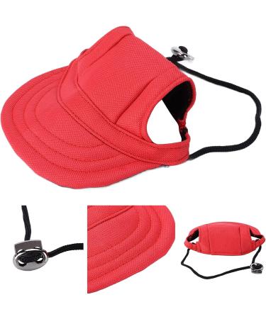 Psop Dog Baseball Cap - Adjustable Pet Hat with Ear Holes for Dogs | Red L - Stylish Sun Protection for Puppies - Buy Online on GoSupps.com