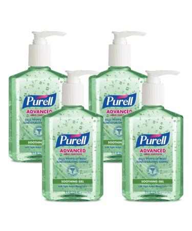 PURELL Advanced Hand Sanitizer Gel Refreshing Aloe 8 fl oz Sanitizer Counter Top Pump Bottles (Pack of 4) - 9674-04-EC Pack of 4 8 oz - Aloe