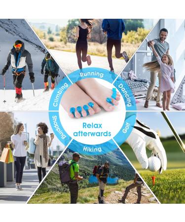 2 Pairs Sibba Gel Toe Separators for Overlapping Toes, Bunions, Hammer Toe - Foot Pain Relief | White/Blue - Buy Online on GoSupps.com