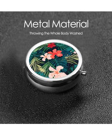 Summer Hawaiian Round Pill Box - Lightweight Moisture-Proof & Portable for Emergency Medication & Fish Oil | One Size - Buy Online on GoSupps.com