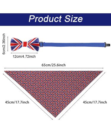 Dog Bandanas 2 Pcs Union Jack Bandana For Dog 2 Pcs Dogs Collar Bow Ties Pet Dog Kerchief Adjustable Strap Bandana For Dogs For Small Medium Large Girl Or Boy Dogs Cats Puppy Decoration Supply - Buy Online on GoSupps.com