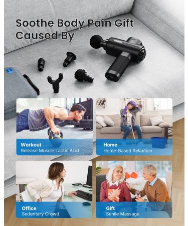 RENPHO 2022 Massage Gun - Deep Tissue Percussion Muscle Massager for Home and Office Use - Electric Handheld Massager for Back, Neck, and Body - Father's Day Gift with Case - Buy Online on GoSupps.com