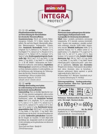 Animonda Integra Protect Kidney Cat Food - Wet Diet for Chronic Renal Insufficiency 6 x 100g with Chicken - International Shipping Available - Buy Online on GoSupps.com