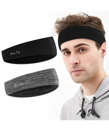 Sports headband for men and women - sweatband anti-slip for jogging running hiking cycling and motorcycling (2 pieces)