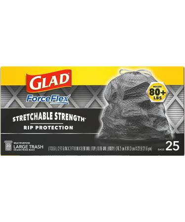 Glad ForceFlexPlus Black Large Drawstring Trash Bags 30 Gal - 25 Ct | 25 Count | Standard Packaging - Buy Online on GoSupps.com