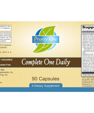 Priority One Vitamins Complete One Daily 90 Capsules - Multi Vitamin Mineral Complex - Buy Online on GoSupps.com